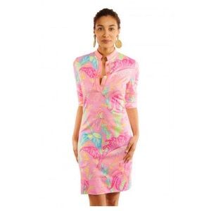 Mandarin Dress in Palm Palm Pink/Multi by Gretchen Scott